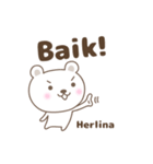 Cute bear stickers name, Herlina（個別スタンプ：2）