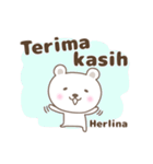 Cute bear stickers name, Herlina（個別スタンプ：3）
