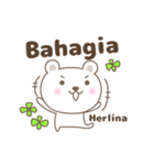 Cute bear stickers name, Herlina（個別スタンプ：4）