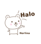 Cute bear stickers name, Herlina（個別スタンプ：5）