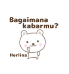 Cute bear stickers name, Herlina（個別スタンプ：6）