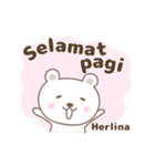 Cute bear stickers name, Herlina（個別スタンプ：7）