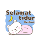 Cute bear stickers name, Herlina（個別スタンプ：8）