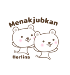 Cute bear stickers name, Herlina（個別スタンプ：9）
