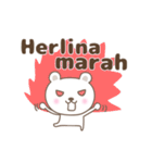 Cute bear stickers name, Herlina（個別スタンプ：10）