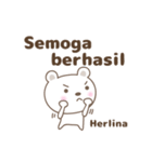 Cute bear stickers name, Herlina（個別スタンプ：14）
