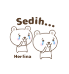 Cute bear stickers name, Herlina（個別スタンプ：15）