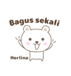 Cute bear stickers name, Herlina（個別スタンプ：17）