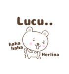 Cute bear stickers name, Herlina（個別スタンプ：18）