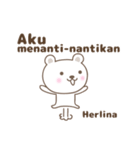 Cute bear stickers name, Herlina（個別スタンプ：22）