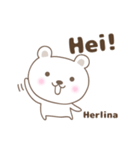 Cute bear stickers name, Herlina（個別スタンプ：24）