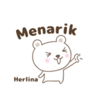 Cute bear stickers name, Herlina（個別スタンプ：28）