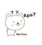 Cute bear stickers name, Herlina（個別スタンプ：32）