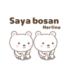 Cute bear stickers name, Herlina（個別スタンプ：38）