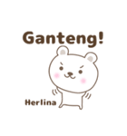 Cute bear stickers name, Herlina（個別スタンプ：39）