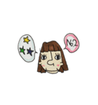 手描きの女の子吹き出しスタンプ2（個別スタンプ：2）
