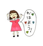 手描きの女の子吹き出しスタンプ2（個別スタンプ：4）