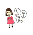 手描きの女の子吹き出しスタンプ2（個別スタンプ：5）