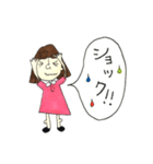 手描きの女の子吹き出しスタンプ2（個別スタンプ：6）