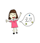 手描きの女の子吹き出しスタンプ2（個別スタンプ：8）