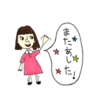 手描きの女の子吹き出しスタンプ2（個別スタンプ：10）
