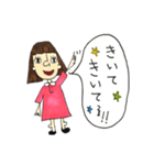 手描きの女の子吹き出しスタンプ2（個別スタンプ：13）