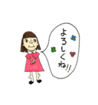 手描きの女の子吹き出しスタンプ2（個別スタンプ：14）
