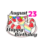 8月15日～8月31日のお誕生日ケーキ（個別スタンプ：16）