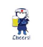 Criss Cross, 小さな青い忍者 (英語）（個別スタンプ：3）