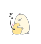 甘えたいひよこ。
と包み込むにわとり（個別スタンプ：39）