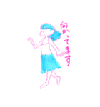 蛍光色の女の子たち（個別スタンプ：5）