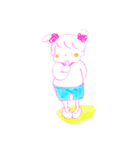 蛍光色の女の子たち（個別スタンプ：14）