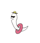 縁起の良い白ヘビさんの生活（個別スタンプ：16）