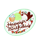 ケーキとお花のお誕生日『Happy birthday』（個別スタンプ：8）