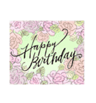 ケーキとお花のお誕生日『Happy birthday』（個別スタンプ：11）