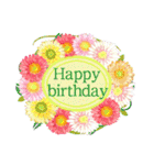 ケーキとお花のお誕生日『Happy birthday』（個別スタンプ：12）