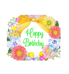 ケーキとお花のお誕生日『Happy birthday』（個別スタンプ：24）