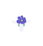 花飾りのキリンスタンプ（個別スタンプ：3）