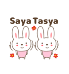 Cute rabbit stickers name, Tasya（個別スタンプ：1）