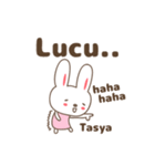 Cute rabbit stickers name, Tasya（個別スタンプ：18）