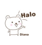 Cute bear stickers name, Diana（個別スタンプ：5）