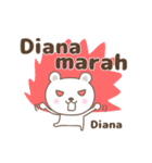 Cute bear stickers name, Diana（個別スタンプ：10）