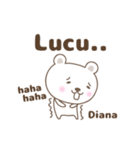 Cute bear stickers name, Diana（個別スタンプ：18）
