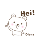 Cute bear stickers name, Diana（個別スタンプ：24）
