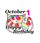 10月1日～10月16日のお誕生日ケーキ（個別スタンプ：9）