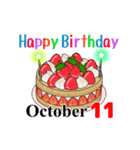 10月1日～10月16日のお誕生日ケーキ（個別スタンプ：19）