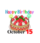 10月1日～10月16日のお誕生日ケーキ（個別スタンプ：23）