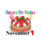 11月1日～11月16日のお誕生日ケーキ（個別スタンプ：9）