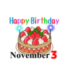 11月1日～11月16日のお誕生日ケーキ（個別スタンプ：11）