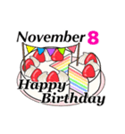 11月1日～11月16日のお誕生日ケーキ（個別スタンプ：16）